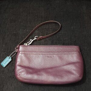 Coach Wine / Plum Leather Wristlet